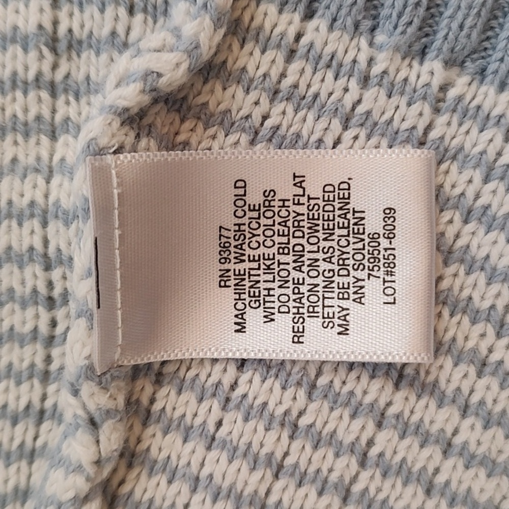 Liz Claiborne Baby Blue & White Zip Front Turtleneck /Size M - Picture 10 of 11